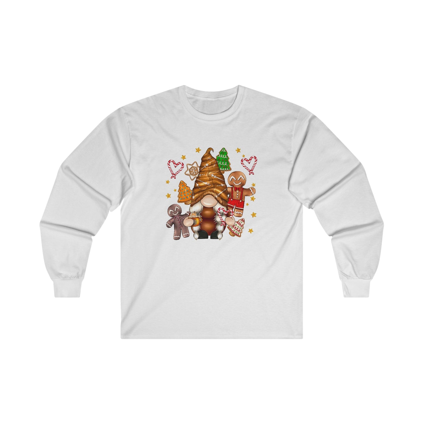 Christmas Gingerbread Gnome - Candy Cane, Cookies, Hot Chocolate - Funny Christmas - Ultra Cotton Long Sleeve Tee