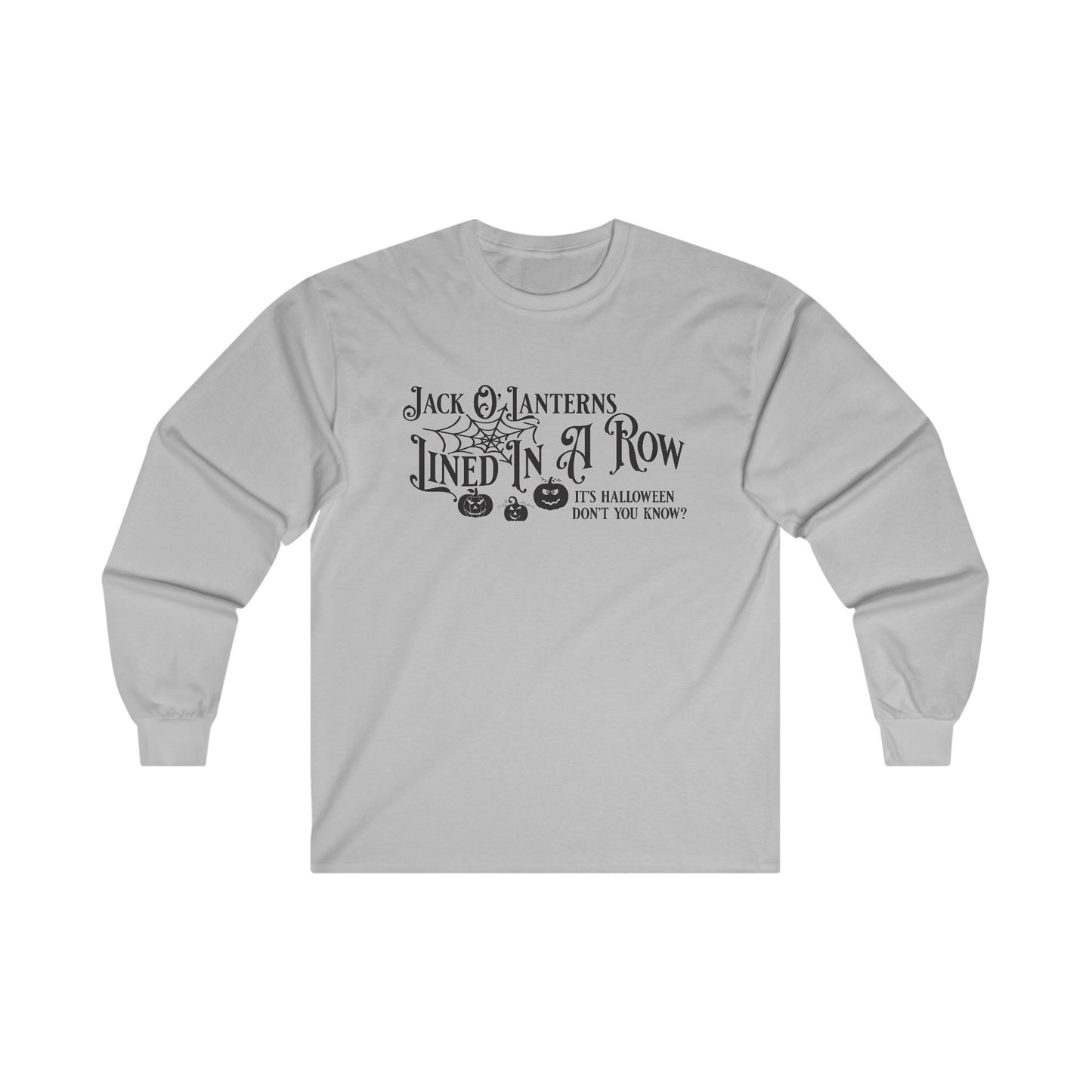 Halloween - Jack O Lanterns Lined in a Row - Pumpkins - Vintage - Ultra Cotton Long Sleeve Tee