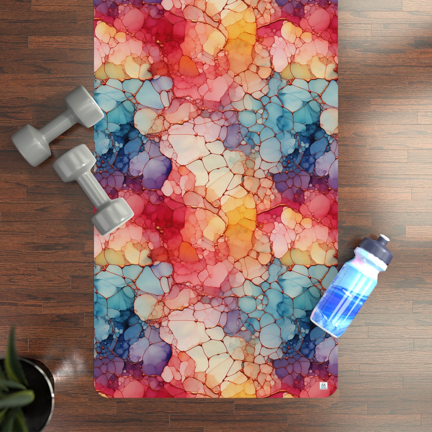 Beautiful Multi Watercolor 7 - Abstract Rainbow - Rubber Yoga Mat