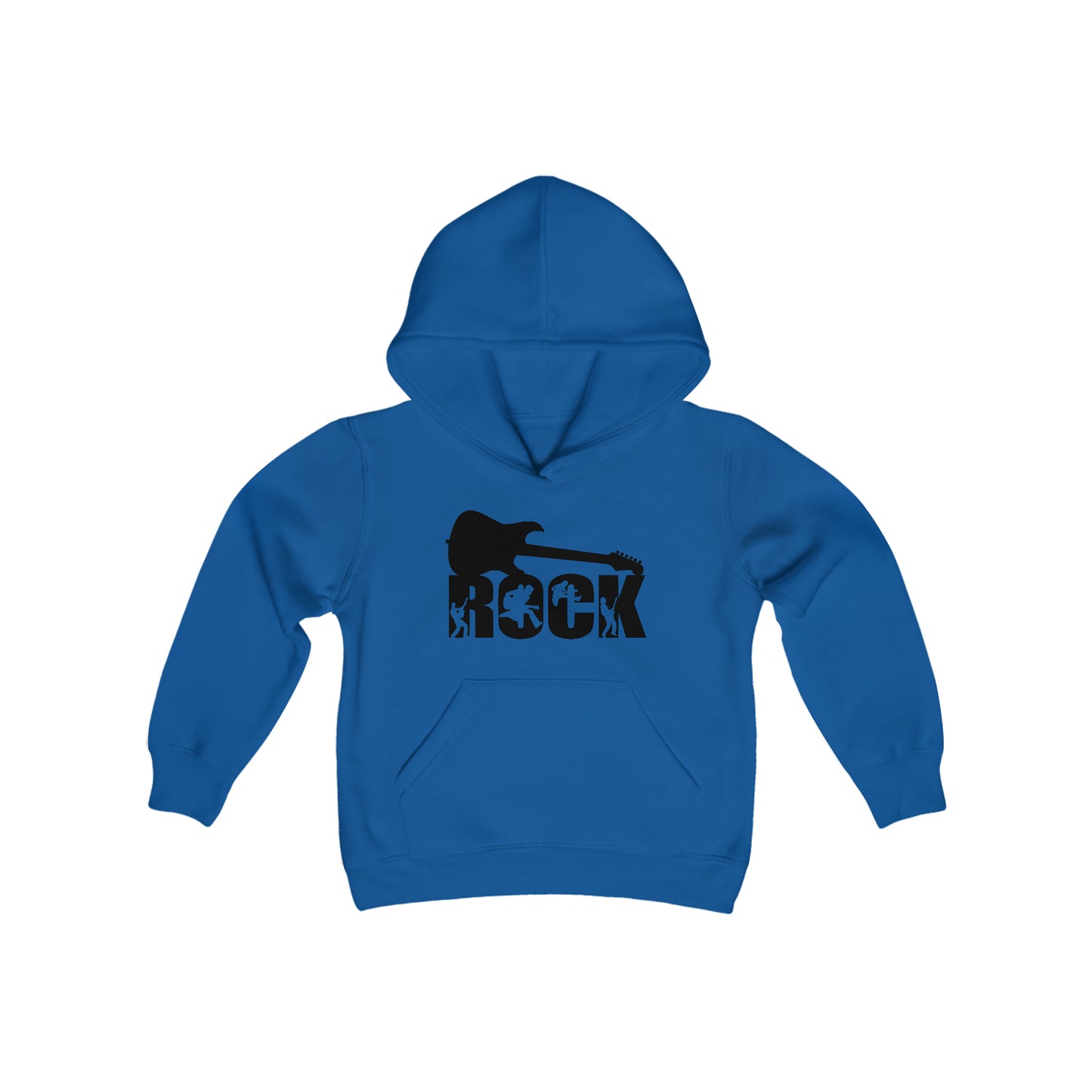 ROCK - Guitar Players Silhouette Cutouts - Youth Heavy Blend Hooded Sweatshirt