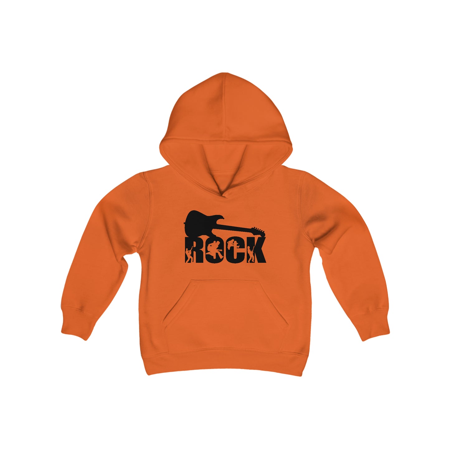 ROCK - Guitar Players Silhouette Cutouts - Youth Heavy Blend Hooded Sweatshirt