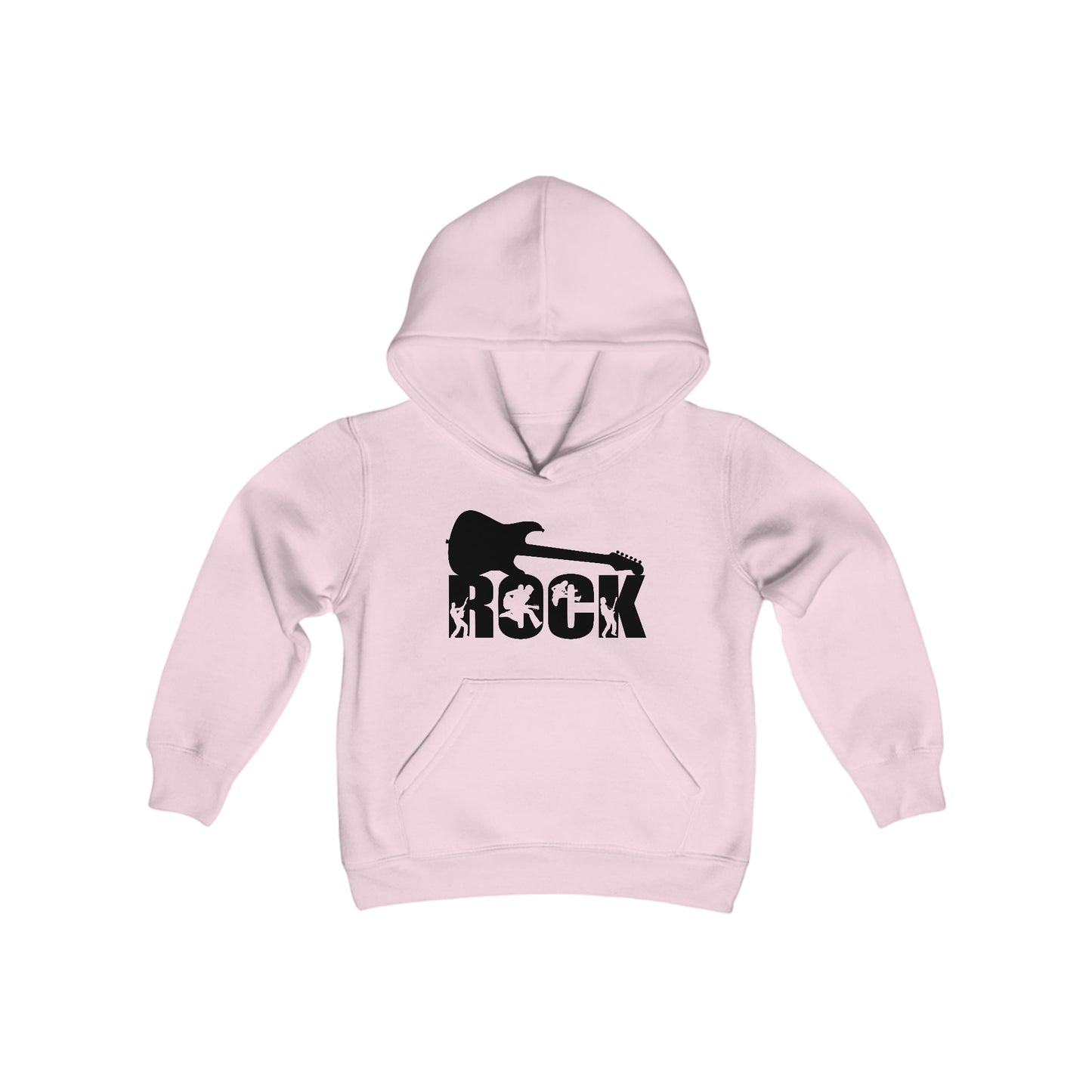 ROCK - Guitar Players Silhouette Cutouts - Youth Heavy Blend Hooded Sweatshirt