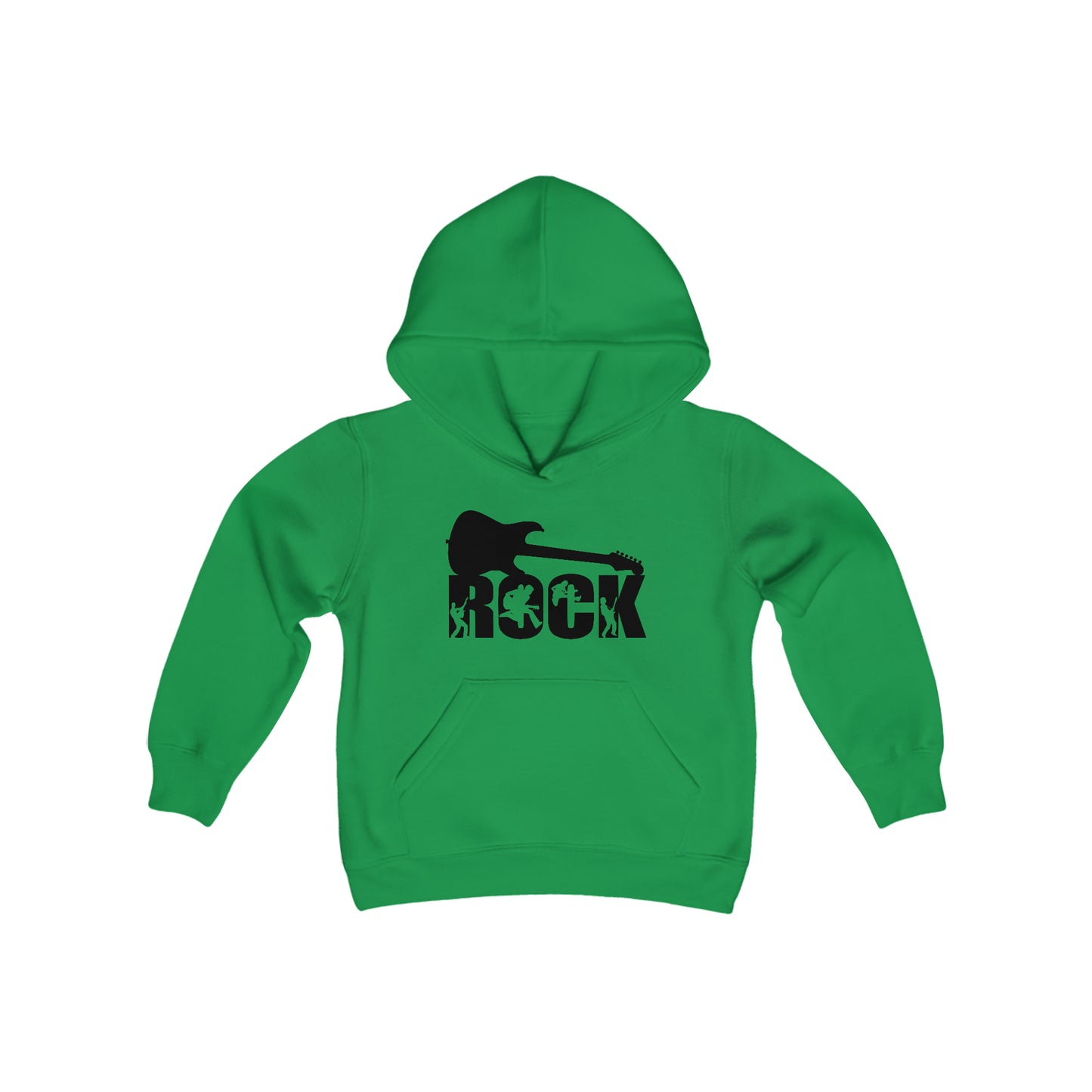 ROCK - Guitar Players Silhouette Cutouts - Youth Heavy Blend Hooded Sweatshirt
