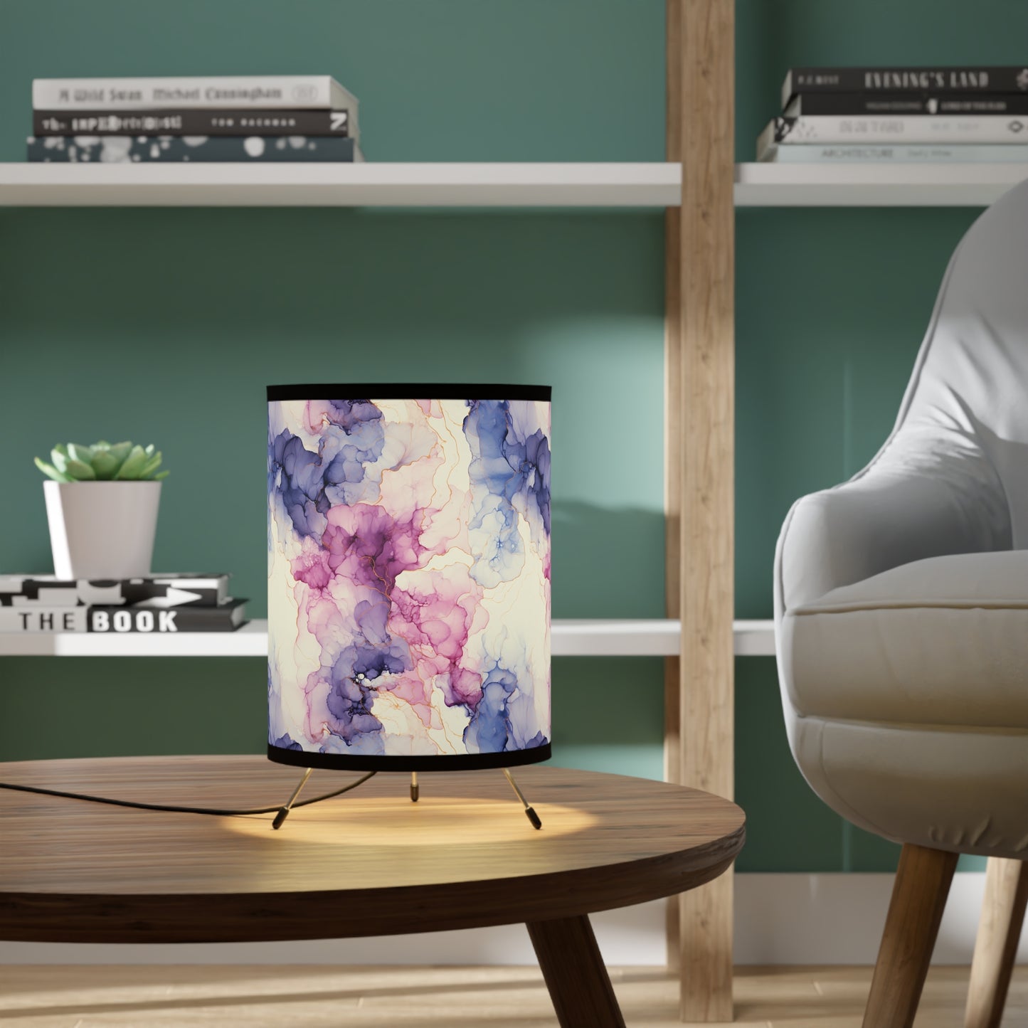 Beautiful Purple Watercolor 10 - Tripod Lamp with High-Res Printed Shade, US\CA plug