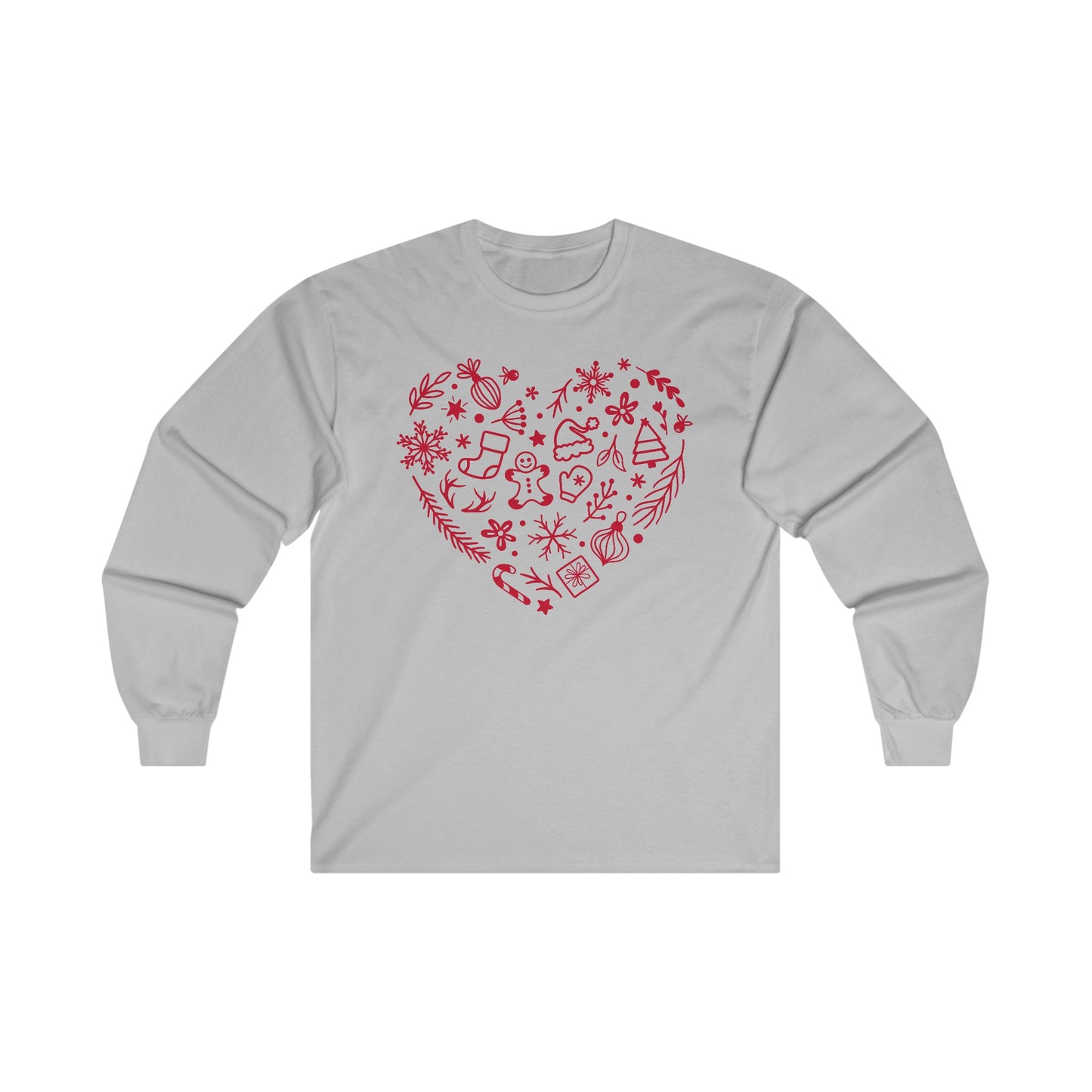 Christmas Doodles Heart - Funny Christmas - Ultra Cotton Long Sleeve Tee