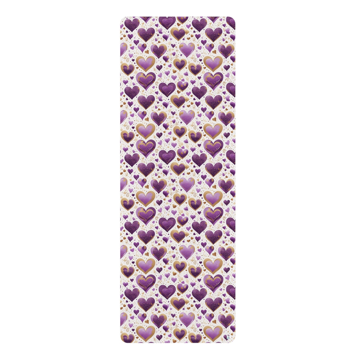 Love Hearts - Purple - Rubber Yoga Mat