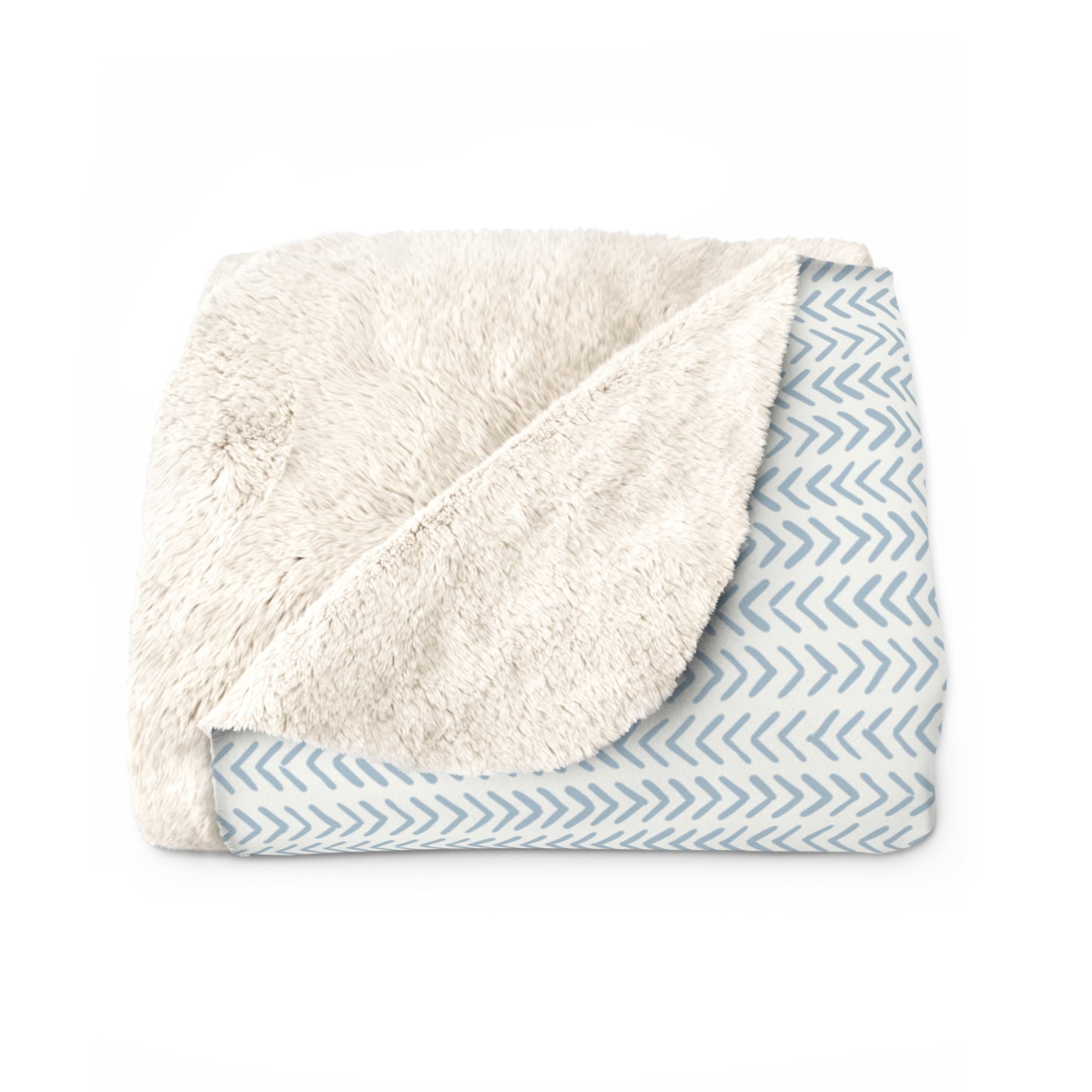Beautiful, Cozy, Soft - Amazing - Family Rules - Vintage Sign - Boho Blue Stripes - Sherpa Fleece Blanket
