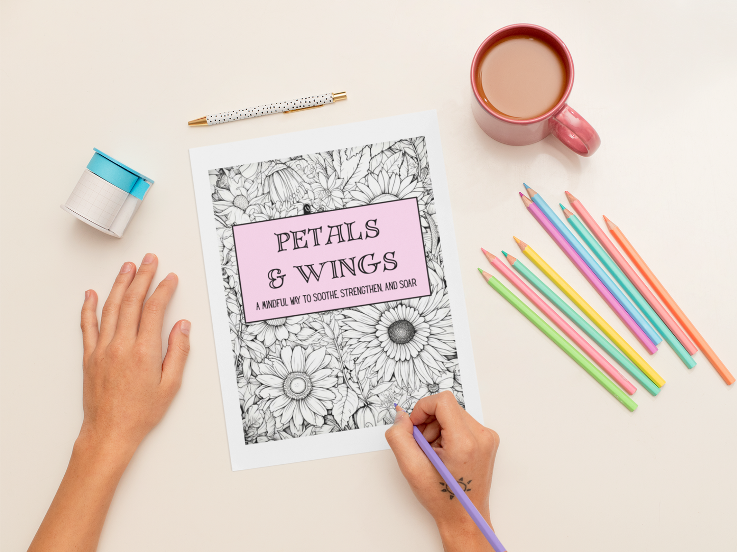Petals & Wings - A Mindful Way to Soothe, Strengthen, and Soar - Coloring Book - Digital Download
