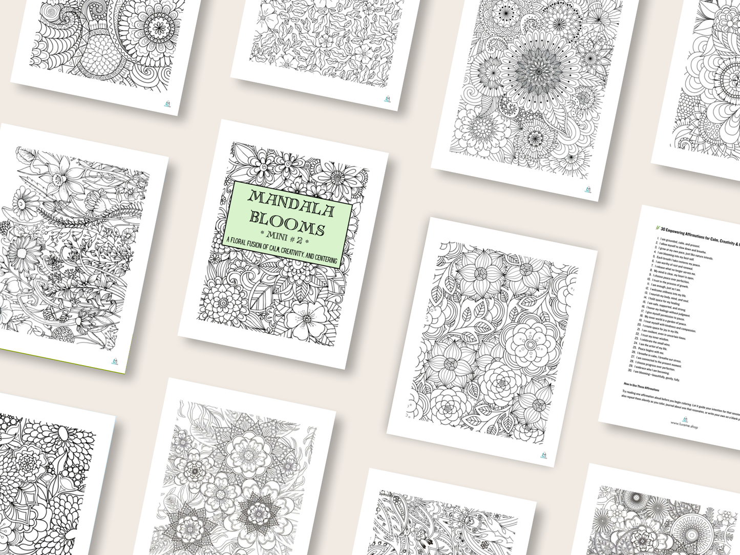 Mandala Blooms - Mini 2 - A Floral Fusion of Calm, Creativity, and Centering - Digital Download