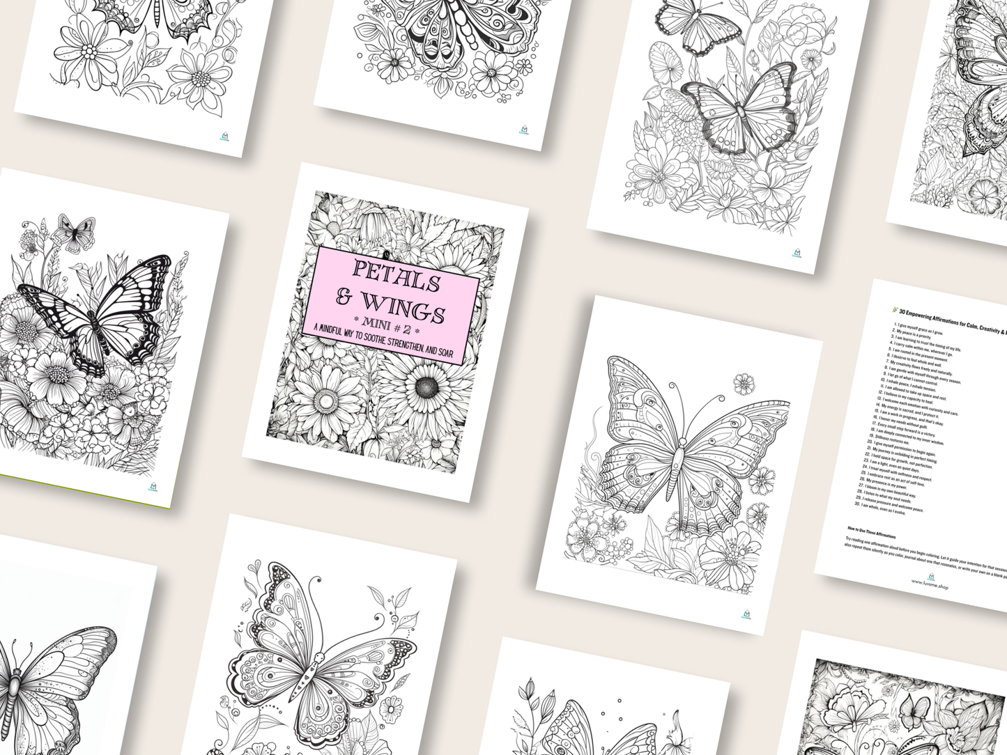 Petals & Wings - Mini 2 - A Mindful Way to Soothe, Strengthen, and Soar - Coloring Book - Digital Download