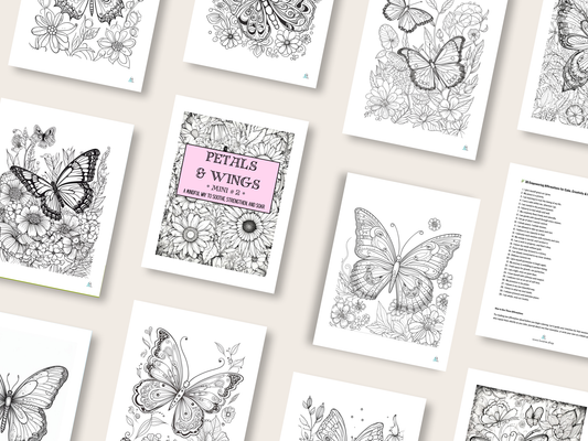 Petals & Wings - Mini 2 - A Mindful Way to Soothe, Strengthen, and Soar - Coloring Book - Digital Download