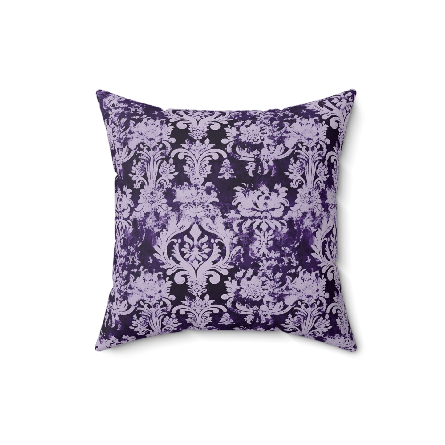 Vintage Purple Damask 51 - Beautiful, Shabby Chic, Boho, Fun - Faux Suede Square Pillow