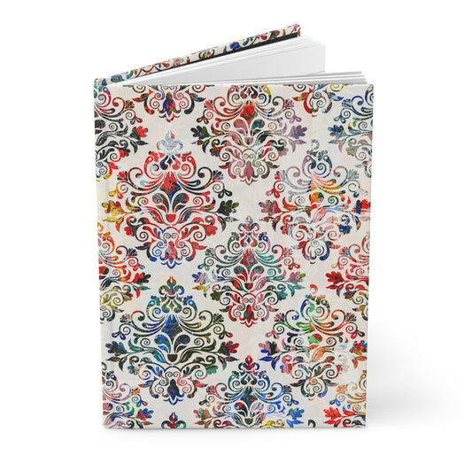 Multicolor Damask 8 - Hardcover Lined Journal Matte