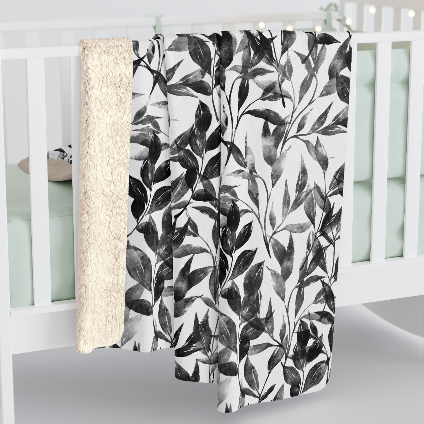 Black Watercolor 7 - Sherpa Fleece Blanket