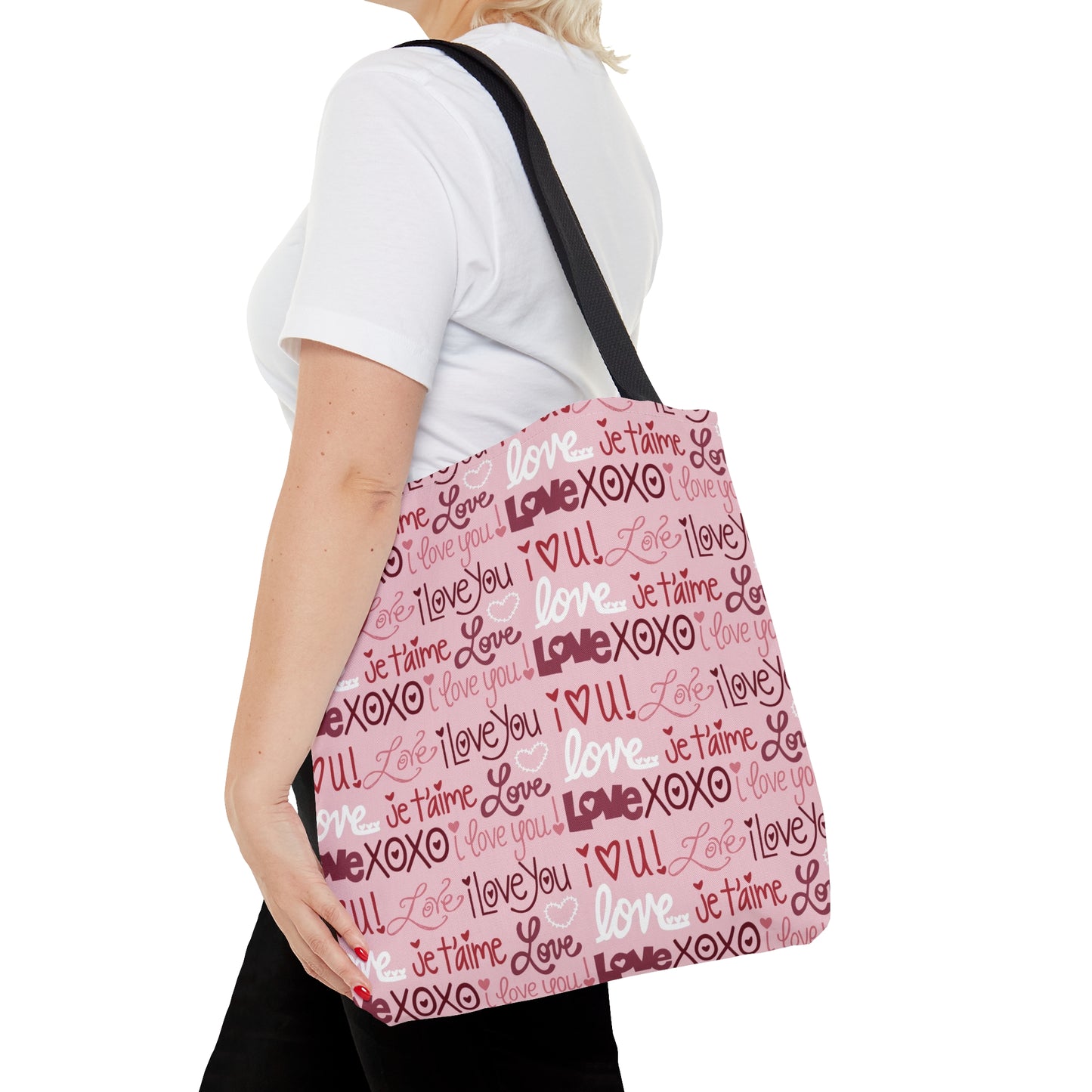 I Love You - LOVE - Pink, Red, White - Hearts - Practical. high-quality Tote Bag