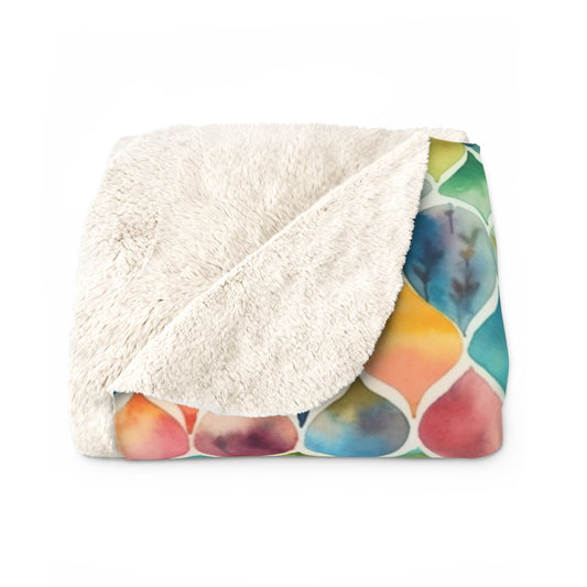 Beautiful, Cozy, Soft - Amazing Watercolor Multi 4 - Sherpa Fleece Blanket
