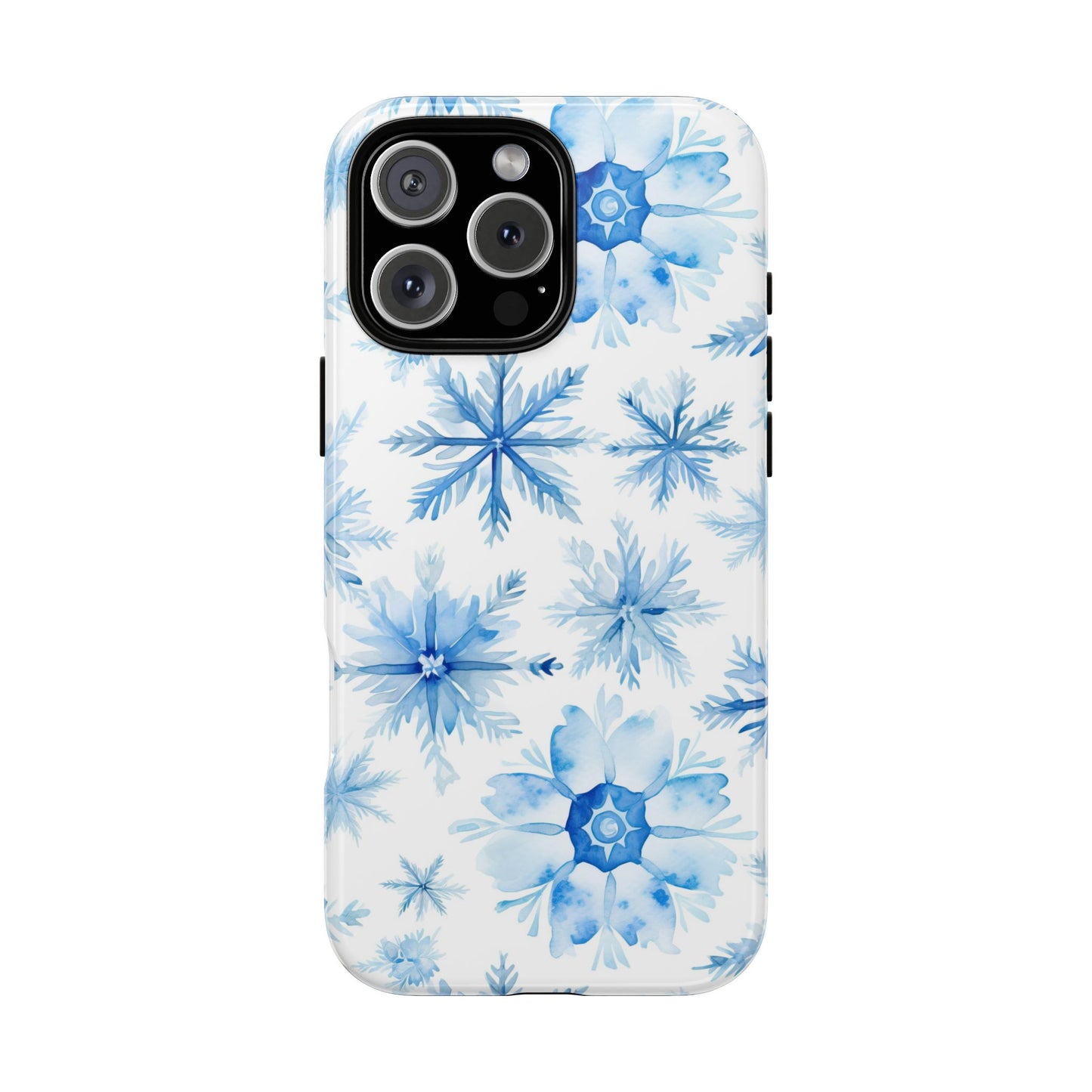 iPhone 16 and iPhone 15 Series - Watercolor Snowflakes - Tough Phone Cases