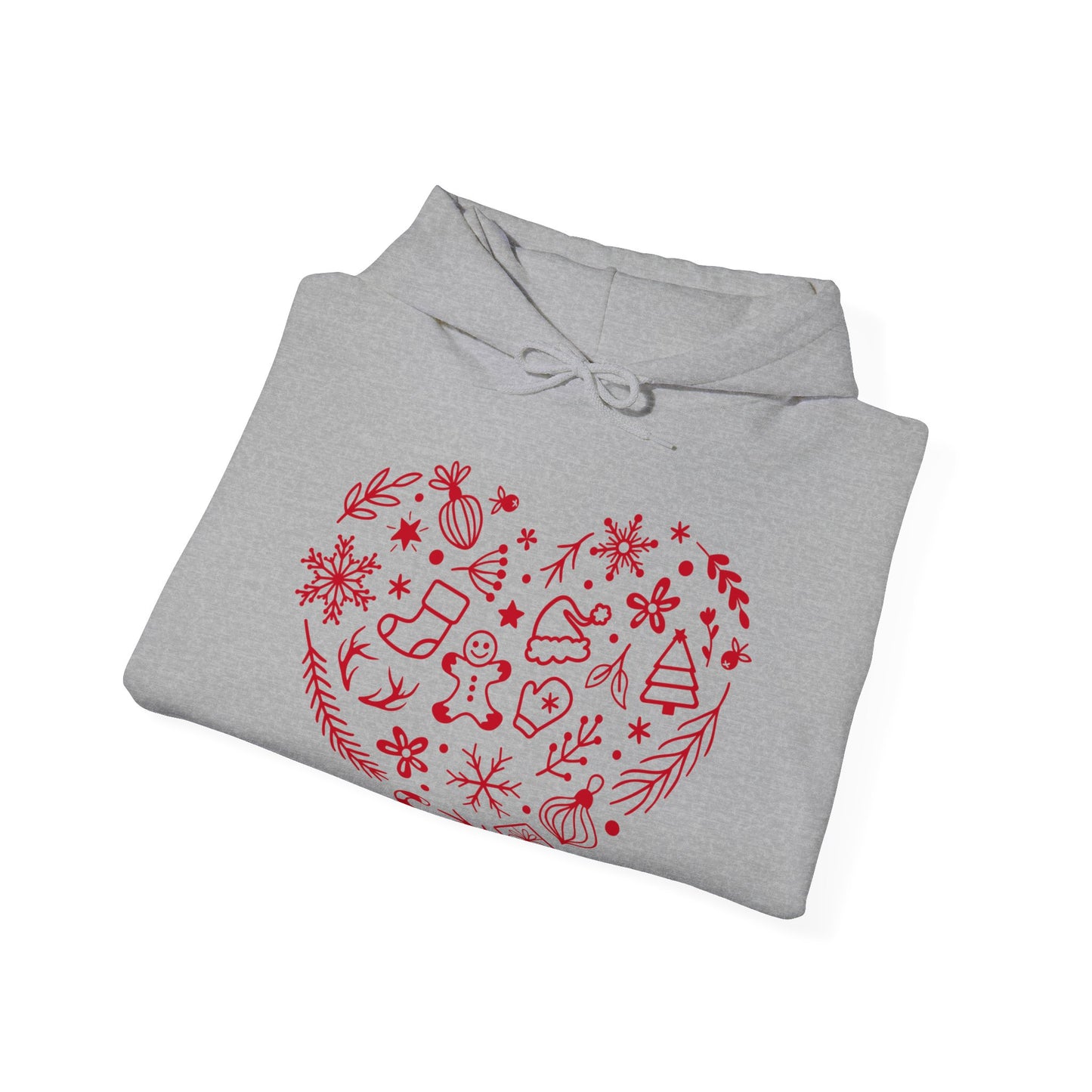Christmas Doodles Heart - Funny Christmas - Unisex Heavy Blend™ Hooded Sweatshirt
