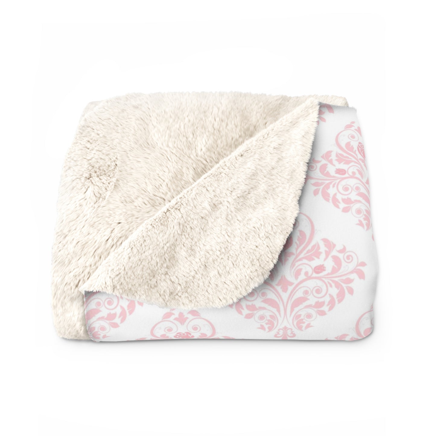 Beautiful, Cozy, Soft - Amazing - Pink Paris Damask 10 - Sherpa Fleece Blanket