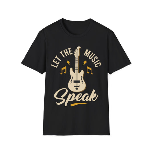 Let the Music Speak - Guitar - Unisex Softstyle T-Shirt