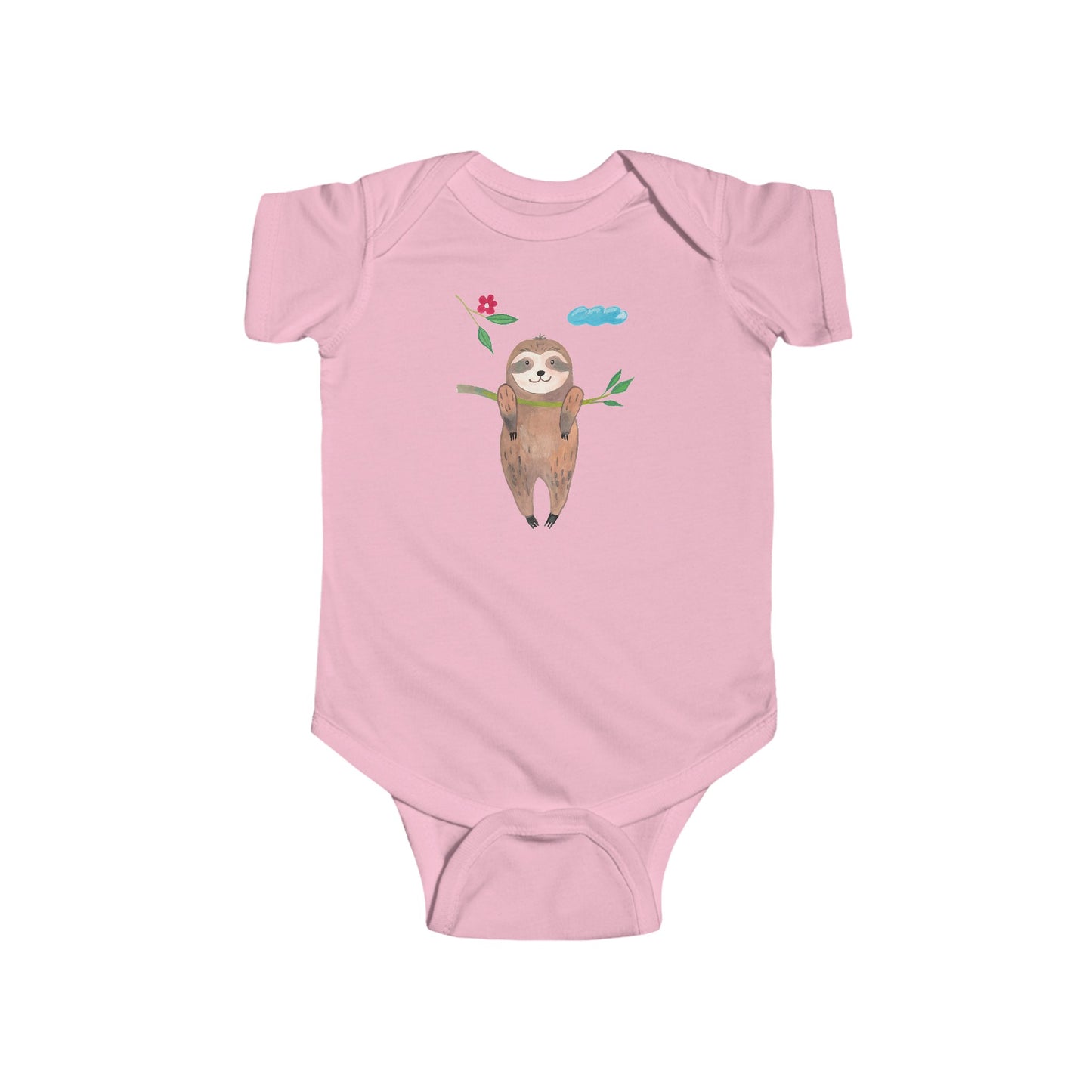 Cute Sloth Hanging on Branch - Infant Fine Jersey Bodysuit