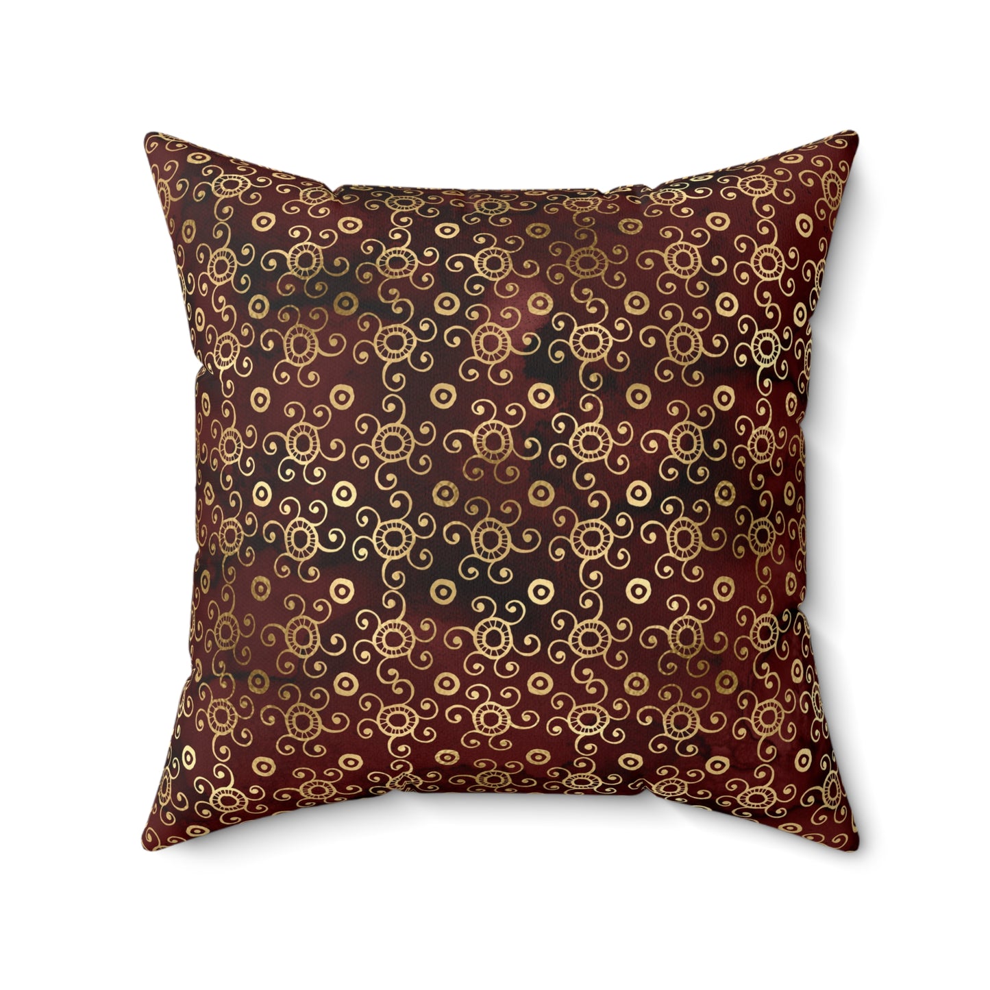 Scarlett and Gold Boho Pattern 1 - Faux Suede Square Pillow