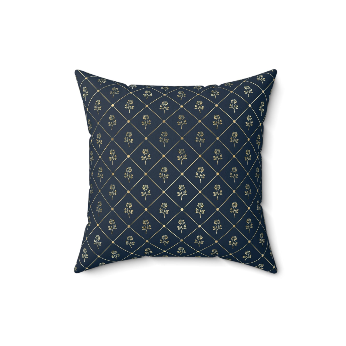 Blue and Gold Paris Pattern 11 - Faux Suede Square Pillow
