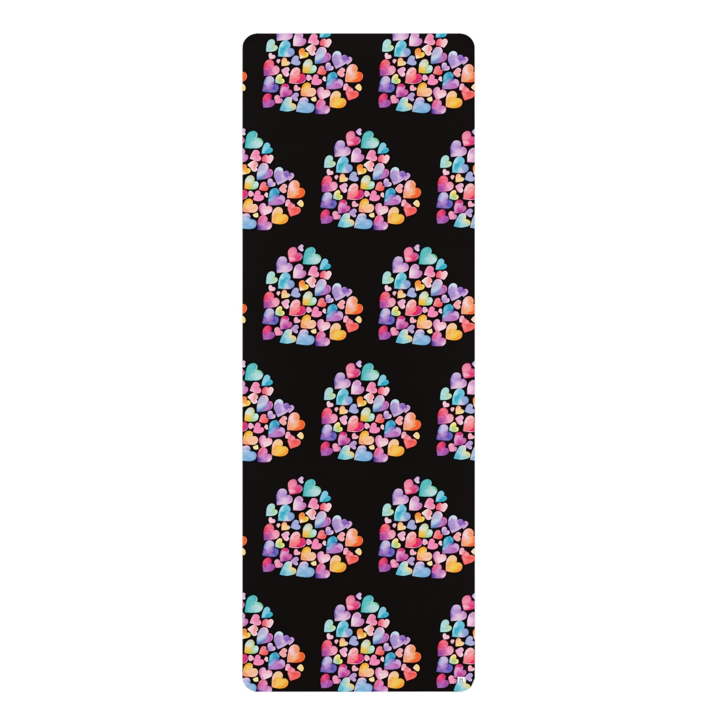 Hearts of Hearts - Watercolor - Rainbow - Rubber Yoga Mat