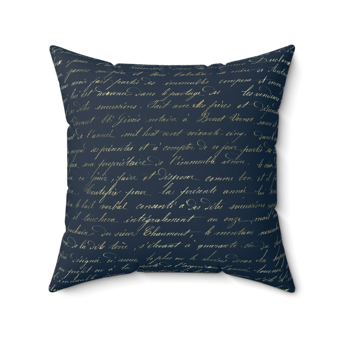Blue and Gold Paris Pattern 12 - Faux Suede Square Pillow