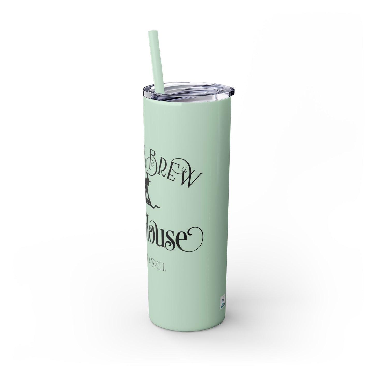 Halloween - Witches Brew - Coffee House - Vintage - Skinny Tumbler with Straw, 20oz - Stainless Steel