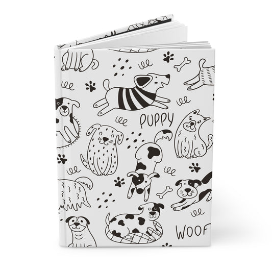 Beautiful Everyday Journaling - Black and White Doodles - Dogs - Hardcover Journal Matte