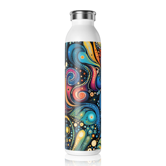 Colorful Psychedelic Swirls 1.8 - Slim Water Bottle - Stainless Steel - 20oz