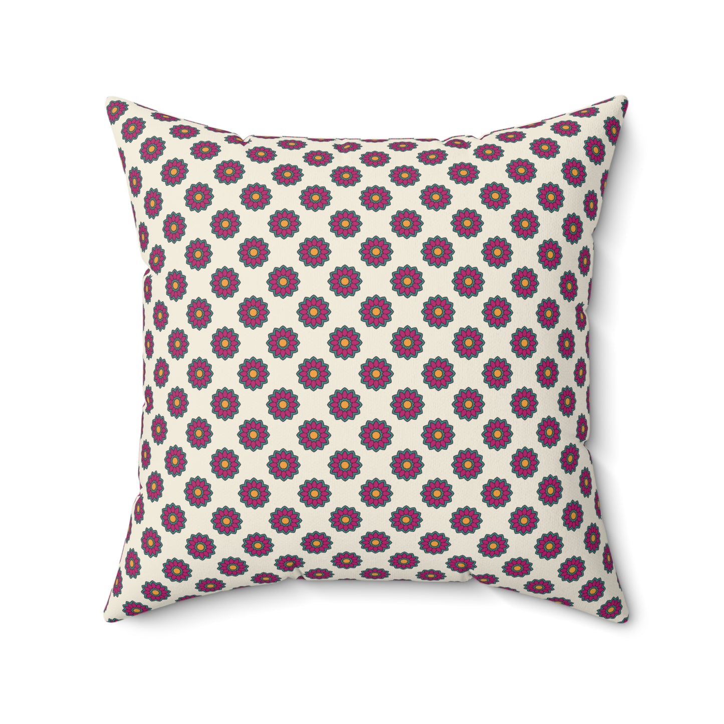 Boho Mandala Pattern 3 - Faux Suede Square Pillow