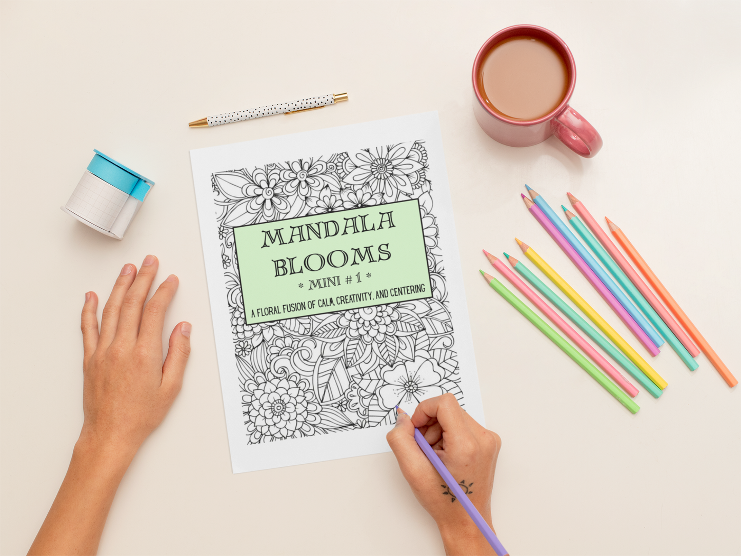 Mandala Blooms - Mini 1 - A Floral Fusion of Calm, Creativity, and Centering - Digital Download