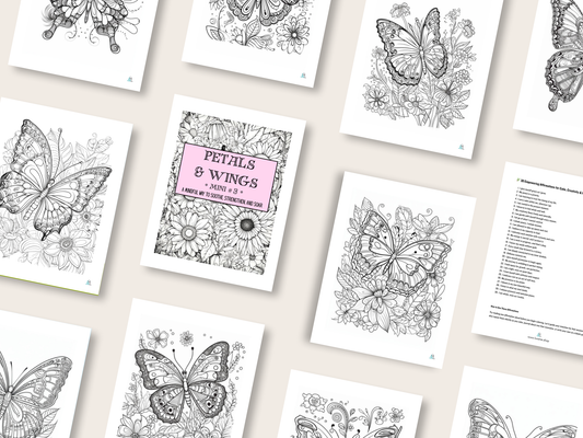 Petals & Wings - Mini 3 - A Mindful Way to Soothe, Strengthen, and Soar - Coloring Book - Digital Download