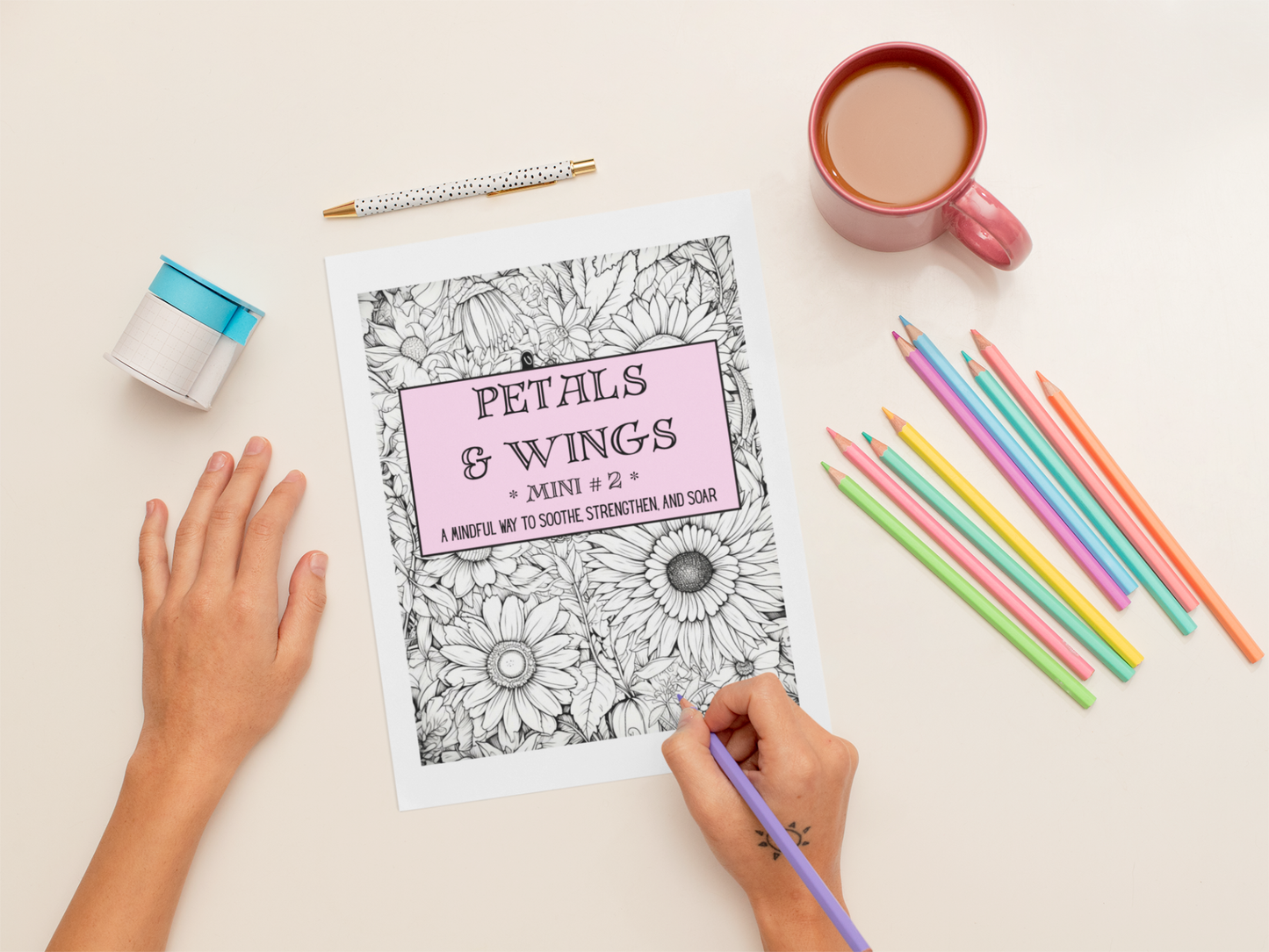 Petals & Wings - Mini 2 - A Mindful Way to Soothe, Strengthen, and Soar - Coloring Book - Digital Download