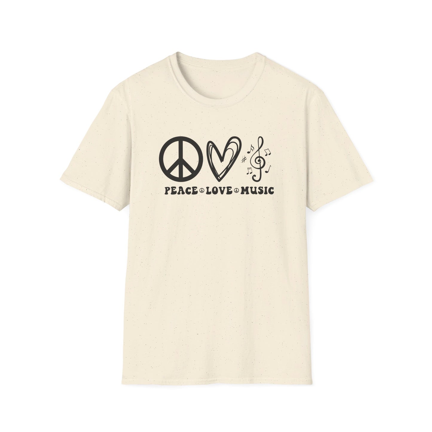 Peace, Love, Music - Unisex Softstyle T-Shirt