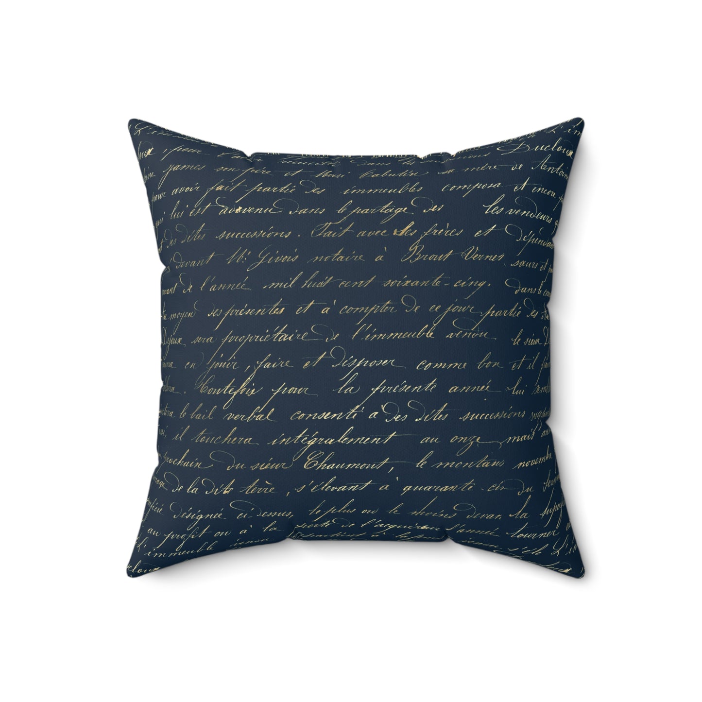 Blue and Gold Paris Pattern 12 - Faux Suede Square Pillow