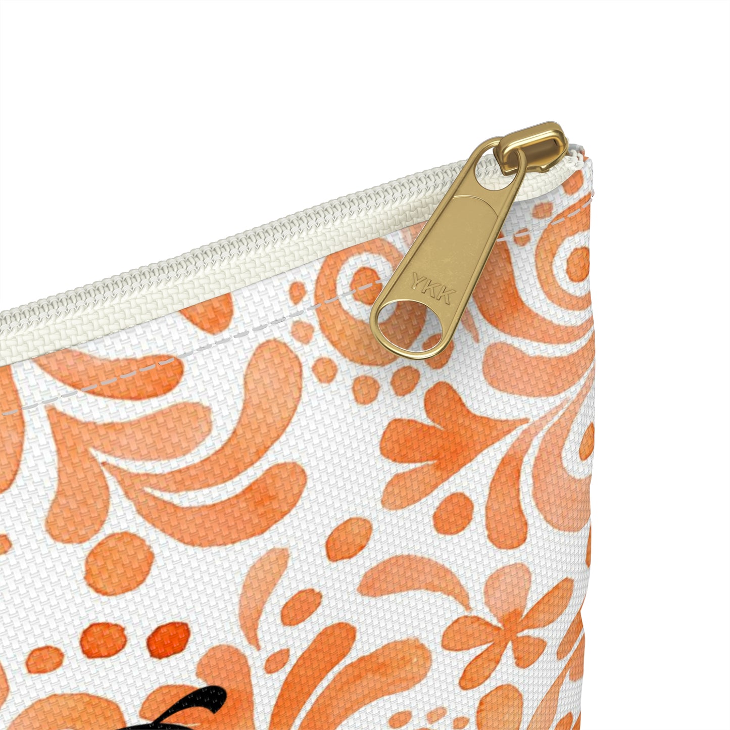 Orange Doodles Swirls - Living the Dream - Inspirational - Accessory Pouch / Makeup Case / Travel Pouch / Pencil case / Art Case