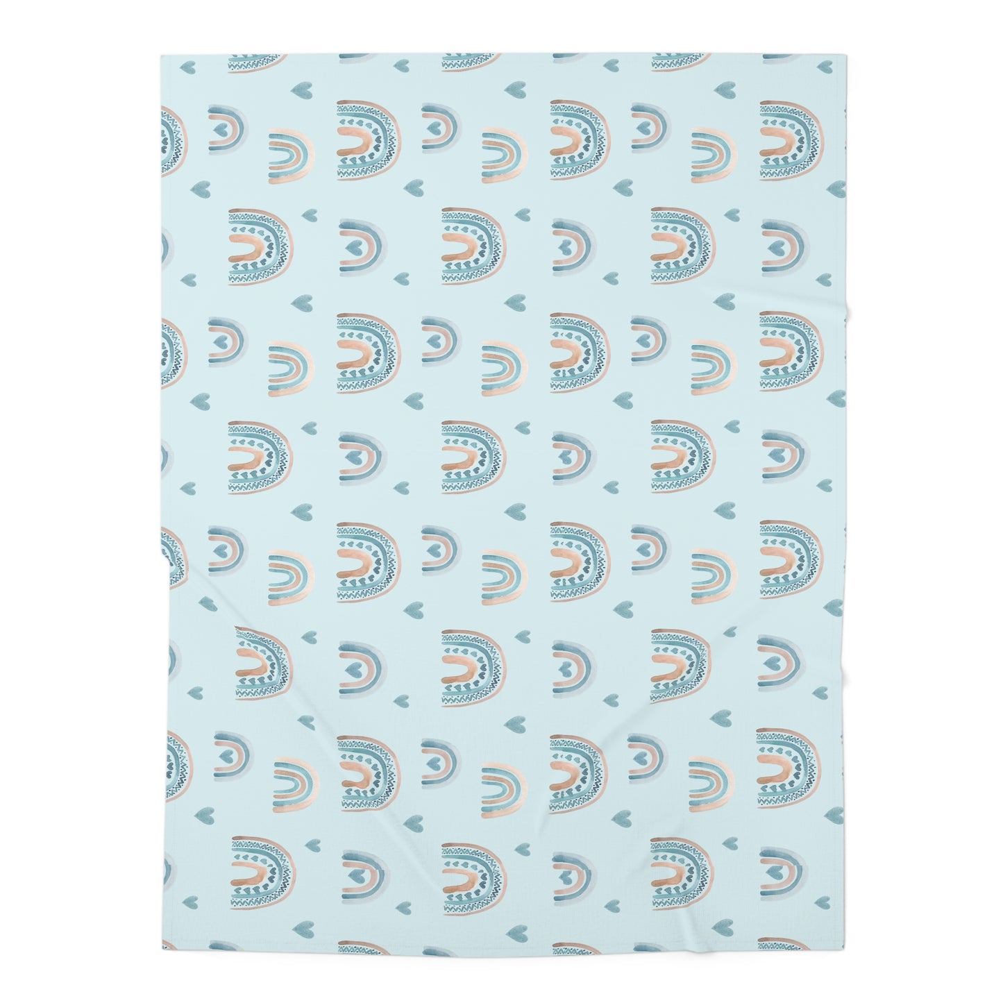 Blue Boho Rainbow Pattern 4 - Baby Swaddle Blanket