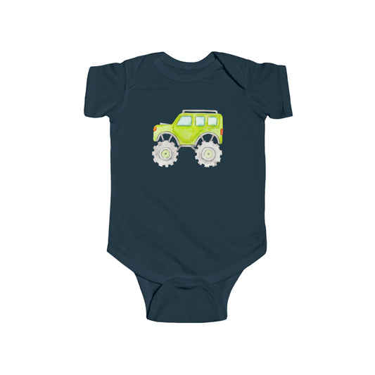 Green Monster Truck - Infant Fine Jersey Bodysuit