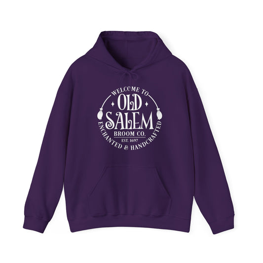 Halloween - Old Salem Broom Co - Enchanted - Handcrafted - Witches - Trick or Treat - Unisex Heavy Blend Hooded Sweatshirt
