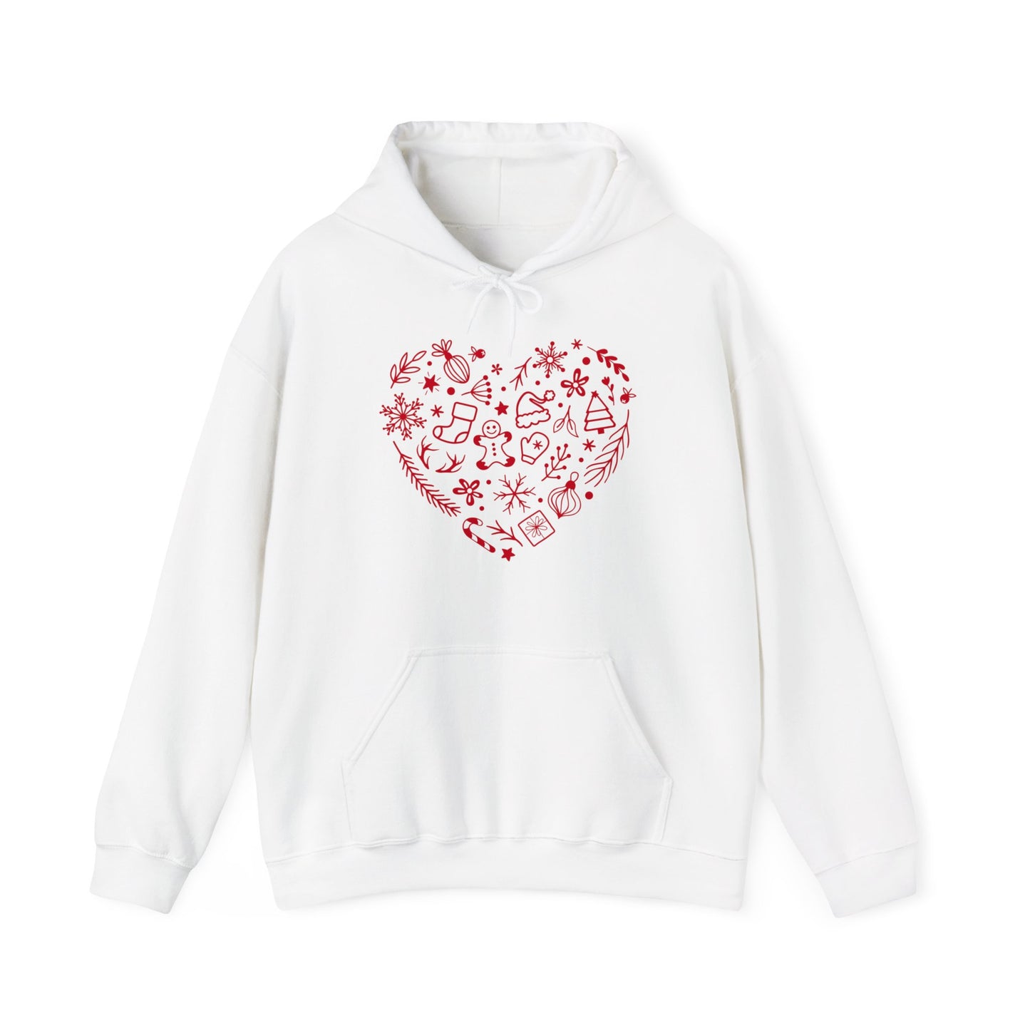 Christmas Doodles Heart - Funny Christmas - Unisex Heavy Blend™ Hooded Sweatshirt