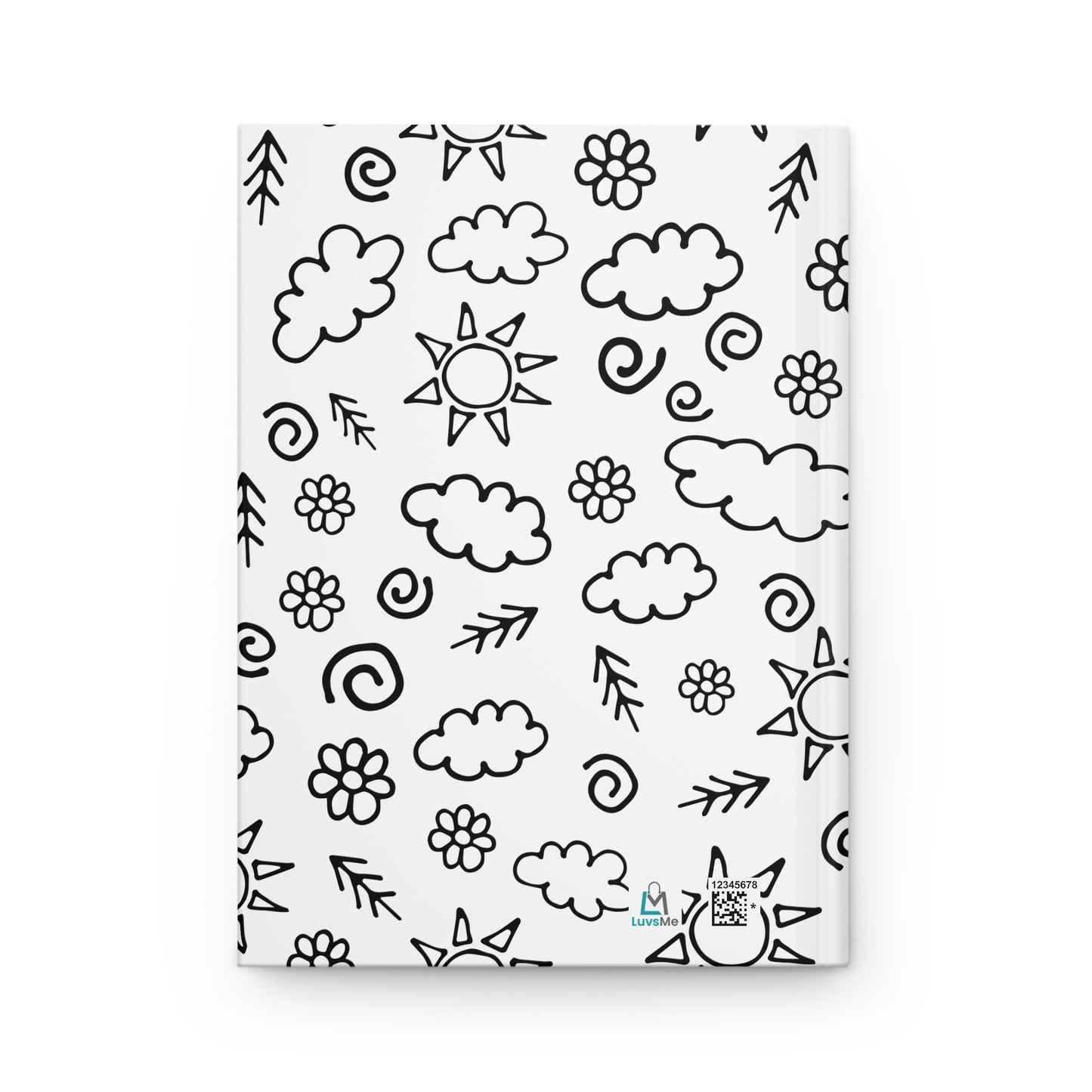 Beautiful Everyday Journaling  - Black and White Doodles - Sunshine, Flowers, and Clouds - Hardcover Journal Matte