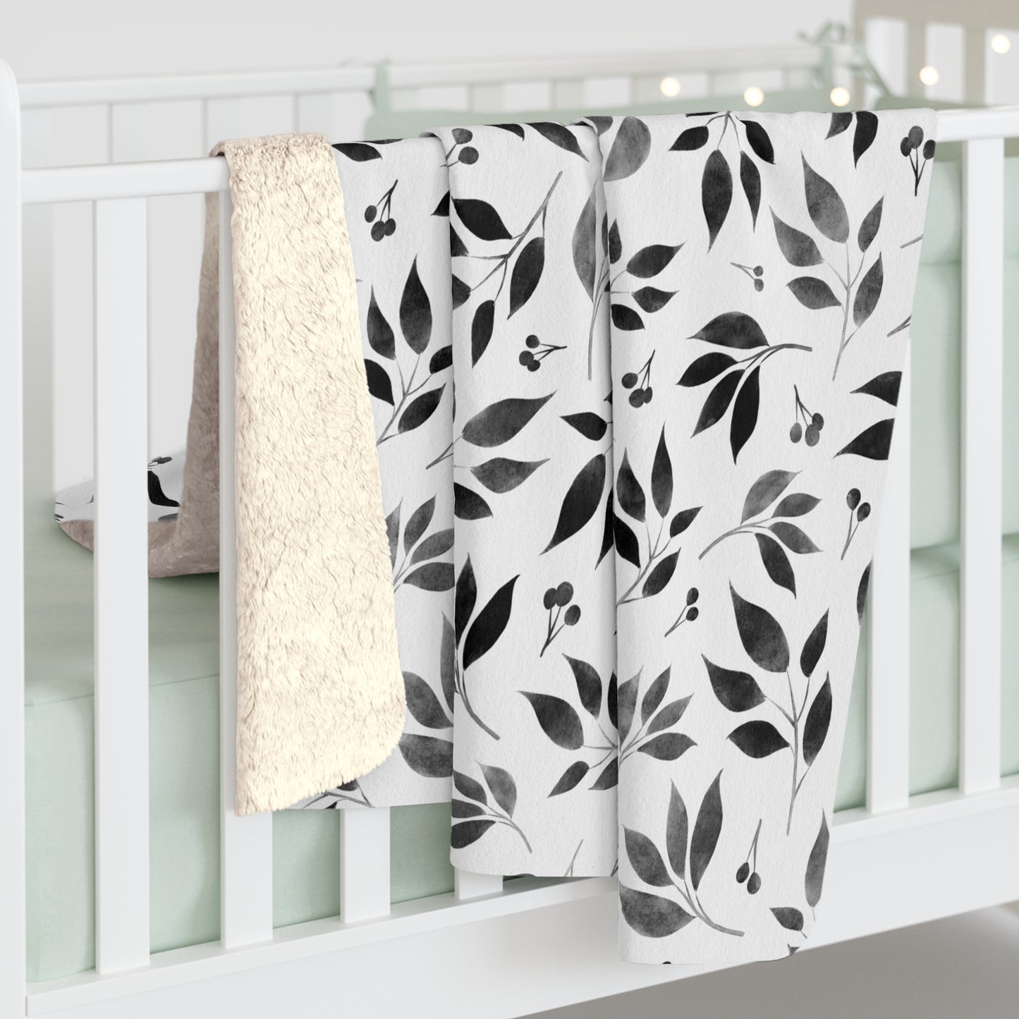 Black Watercolor 5 - Sherpa Fleece Blanket