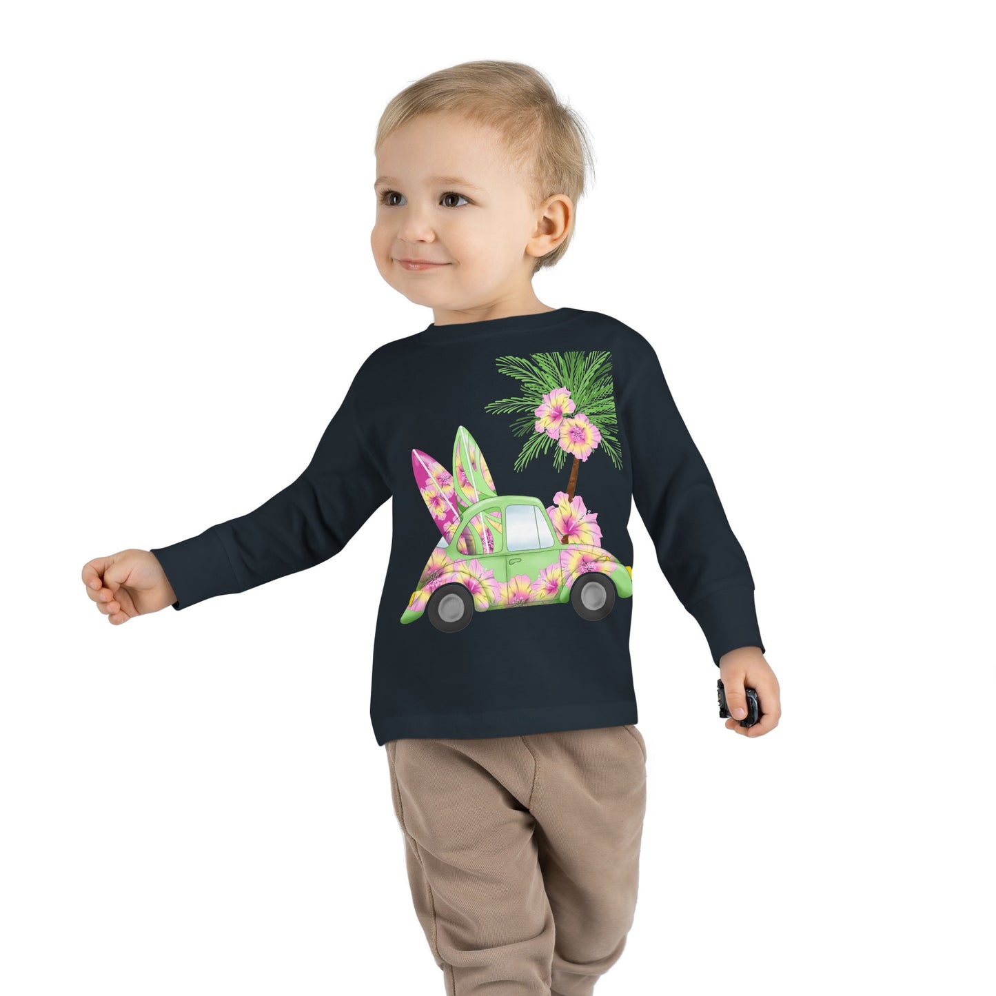 Surf's Up Green - Toddler Long Sleeve Tee