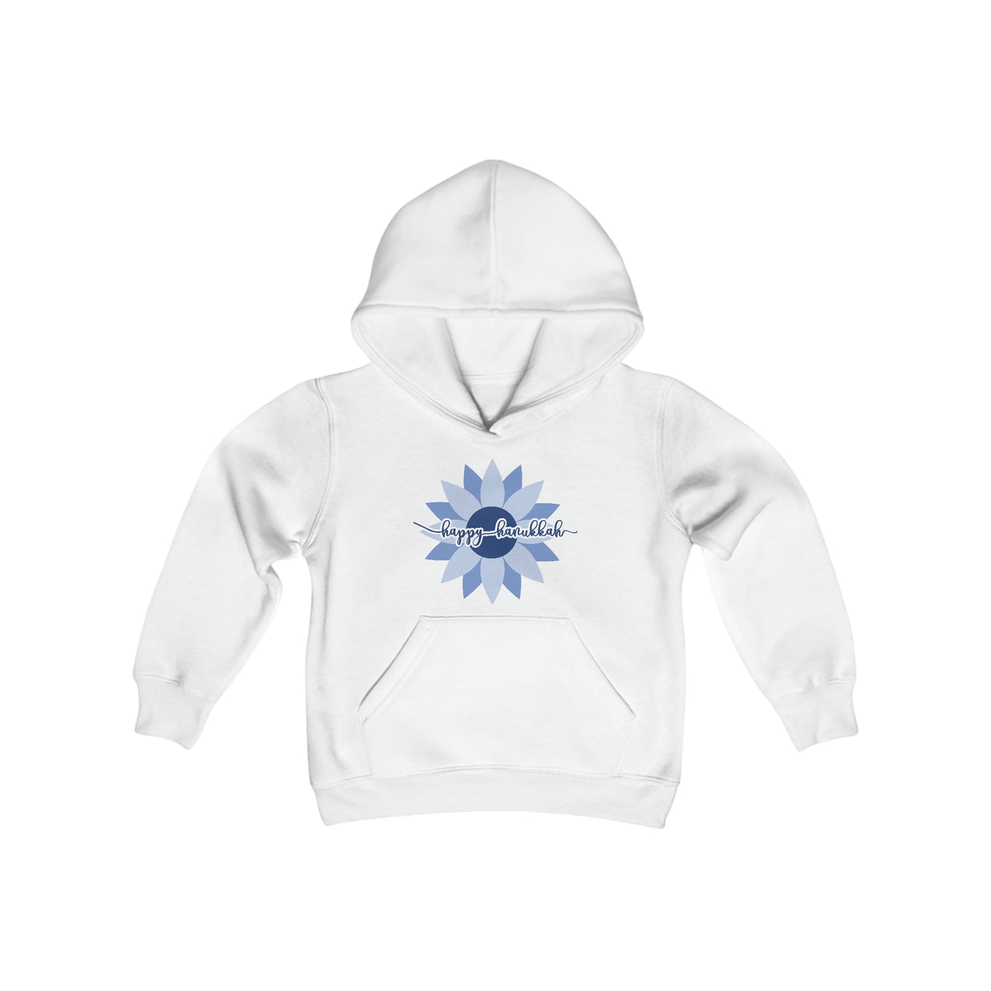 Happy Hanukkah - Sunflower - First Hanukkah - Celebrate Hanukkah - Youth Heavy Blend Hooded Sweatshirt