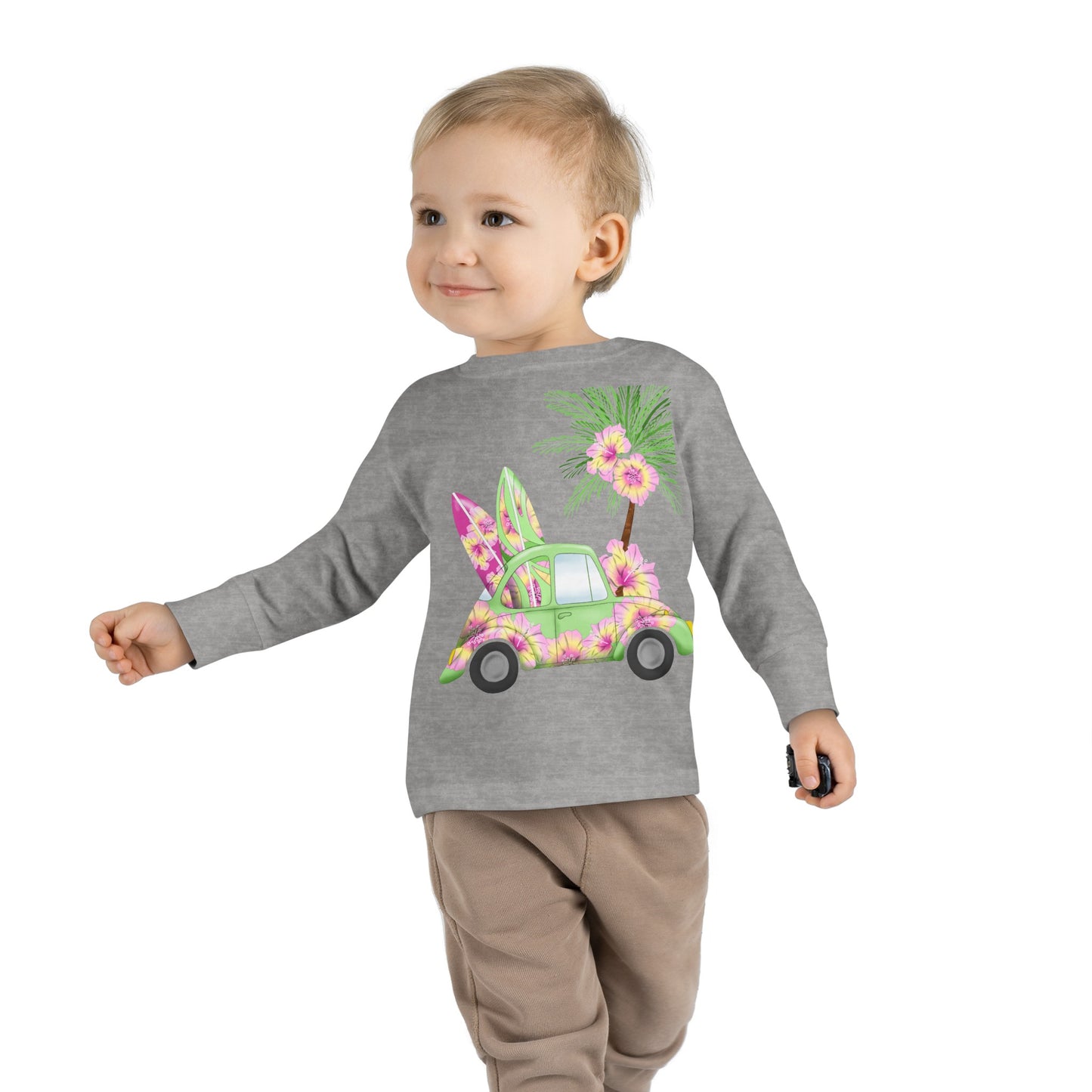 Surf's Up Green - Toddler Long Sleeve Tee