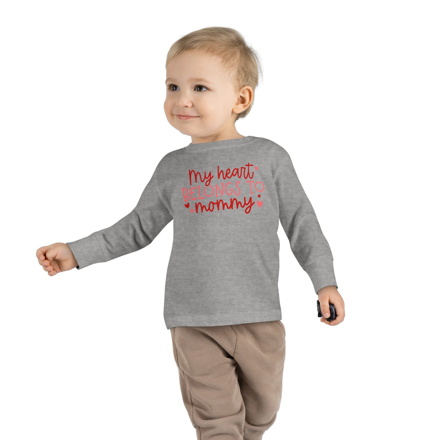 My Heart Belongs to Mommy - Hearts - Toddler Long Sleeve Tee
