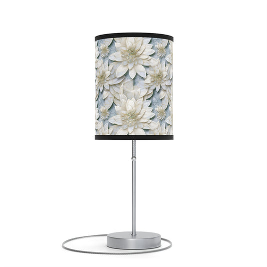 Beautiful and Unique - White Lotus Mosaic 7 - Lamp on a Stand, US|CA plug